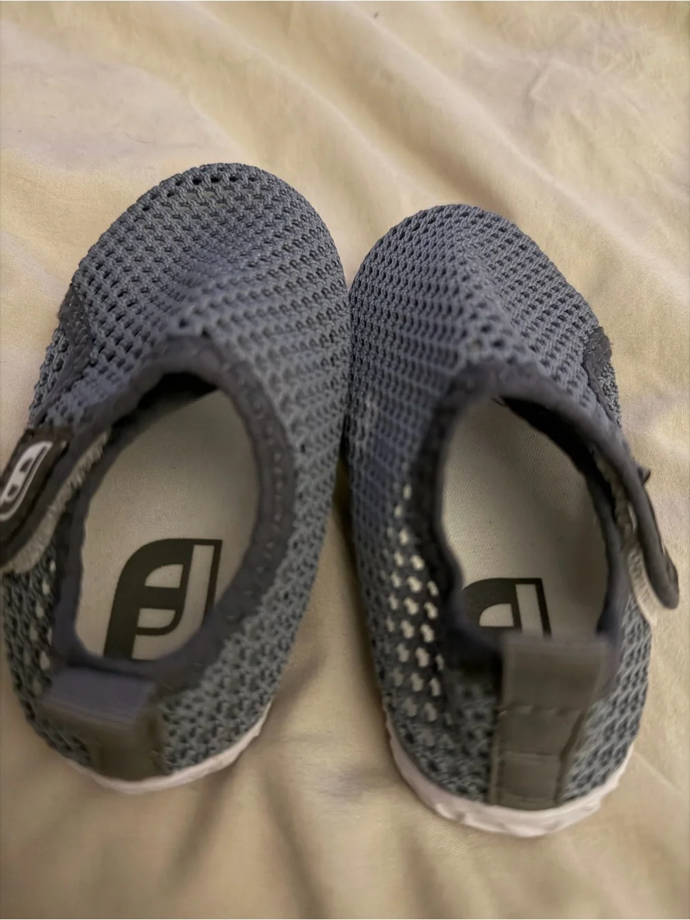 Gray Mesh Slip-On Water Shoes